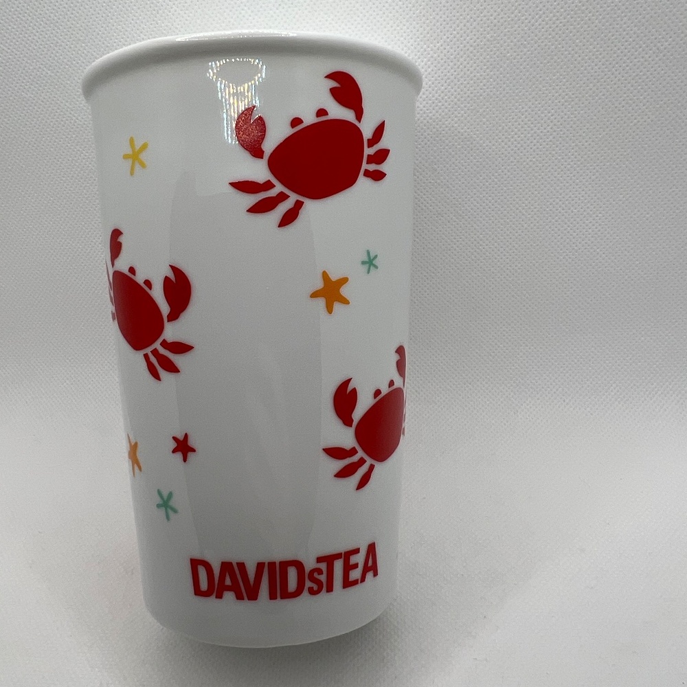 David’s Tea Ceramic Crab & Stars Tea Mug Tumbler